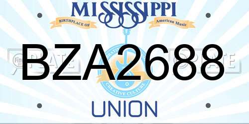 BZA2688 Mississippi License Plate
