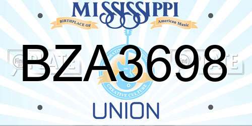 BZA3698 Mississippi License Plate