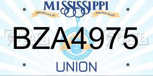 BZA4975 Mississippi License Plate