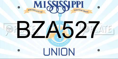 BZA527 Mississippi License Plate