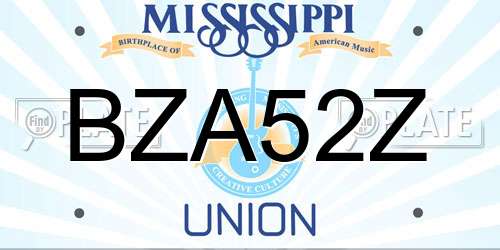 BZA52Z Mississippi License Plate