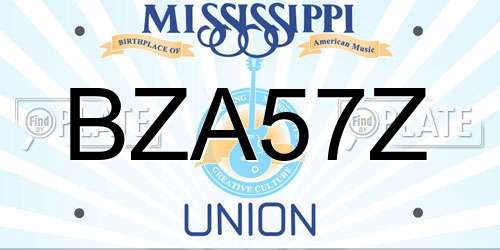 BZA57Z Mississippi License Plate