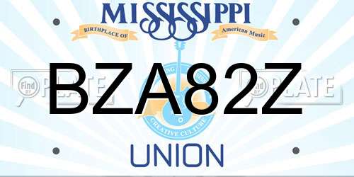 BZA82Z Mississippi License Plate