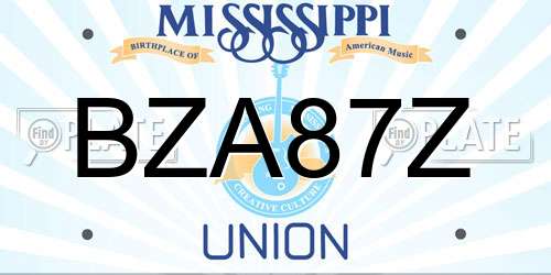 BZA87Z Mississippi License Plate