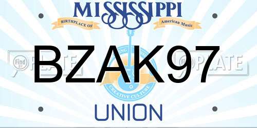 BZAK97 Mississippi License Plate