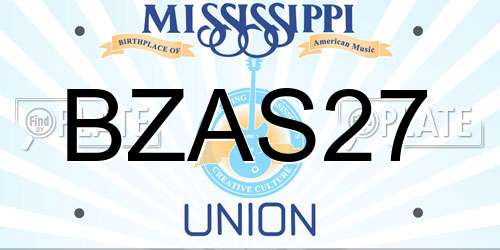 BZAS27 Mississippi License Plate