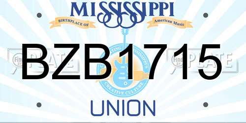 BZB1715 Mississippi License Plate