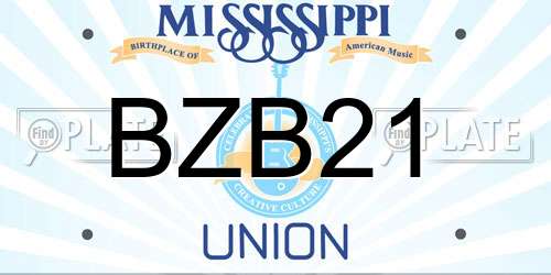 BZB21 Mississippi License Plate