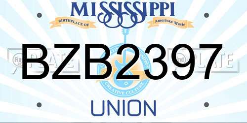 BZB2397 Mississippi License Plate