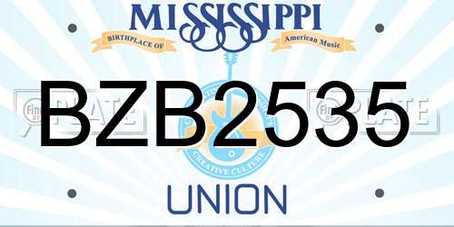 BZB2535 Mississippi License Plate