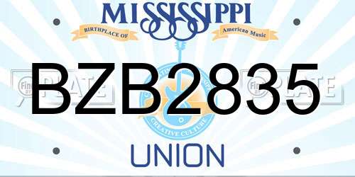 BZB2835 Mississippi License Plate