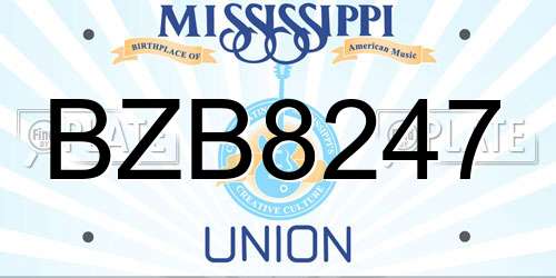BZB8247 Mississippi License Plate