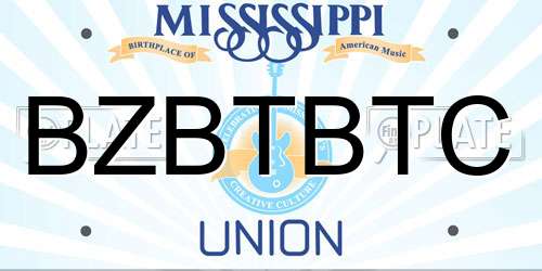 BZBTBTC Mississippi License Plate