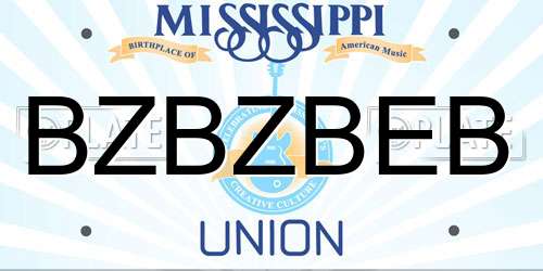 BZBZBEB Mississippi License Plate