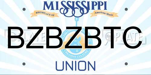 BZBZBTC Mississippi License Plate