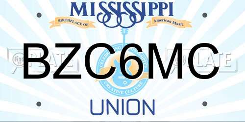 BZC6MC Mississippi License Plate