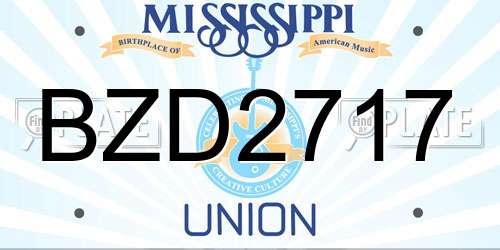 BZD2717 Mississippi License Plate