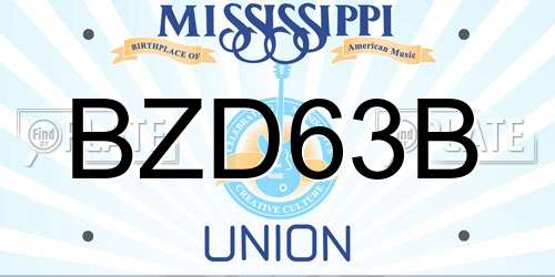BZD63B Mississippi License Plate