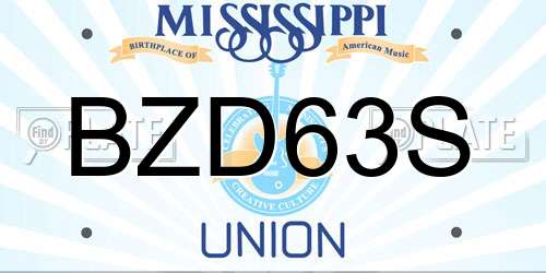 BZD63S Mississippi License Plate