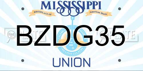 BZDG35 Mississippi License Plate