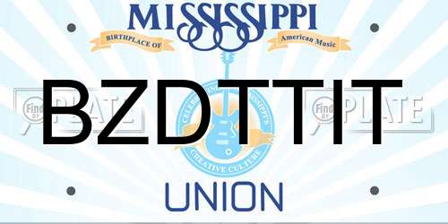 BZDTTIT Mississippi License Plate