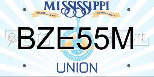 BZE55M Mississippi License Plate