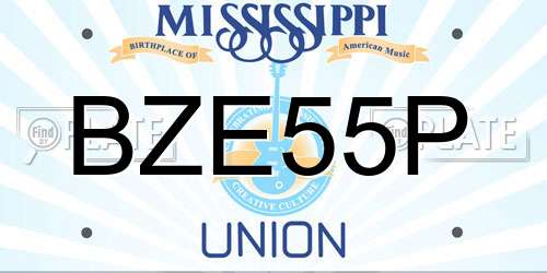 BZE55P Mississippi License Plate