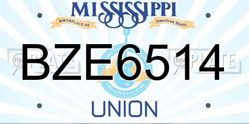 BZE6514 Mississippi License Plate