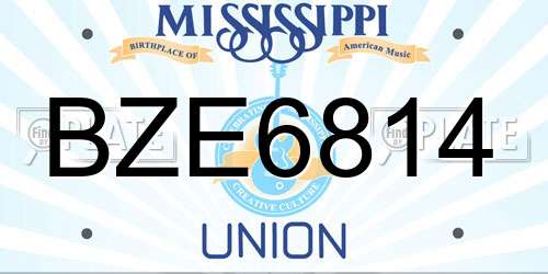 BZE6814 Mississippi License Plate