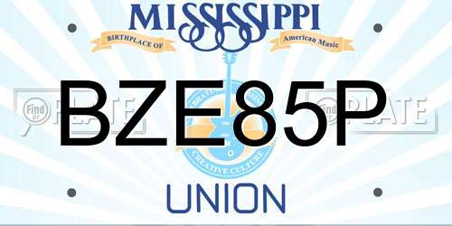 BZE85P Mississippi License Plate