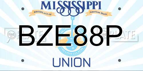 BZE88P Mississippi License Plate