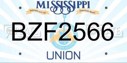 BZF2566 Mississippi License Plate