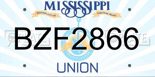 BZF2866 Mississippi License Plate