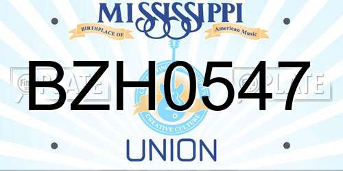 BZH0547 Mississippi License Plate