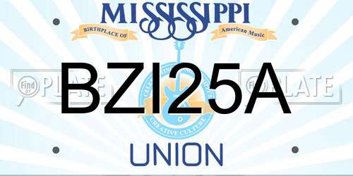 BZI25A Mississippi License Plate