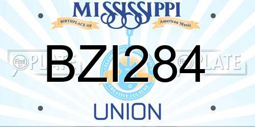 BZI284 Mississippi License Plate