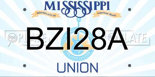 BZI28A Mississippi License Plate