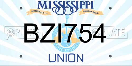 BZI754 Mississippi License Plate