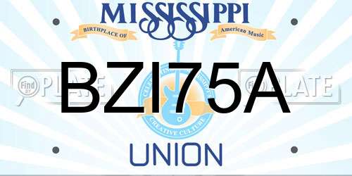 BZI75A Mississippi License Plate