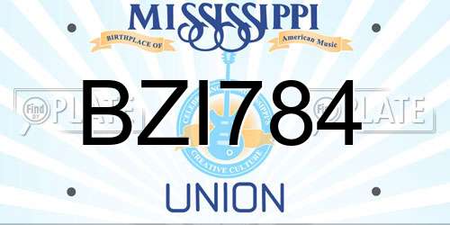 BZI784 Mississippi License Plate