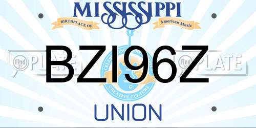 BZI96Z Mississippi License Plate