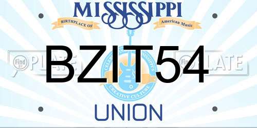 BZIT54 Mississippi License Plate