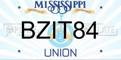 BZIT84 Mississippi License Plate