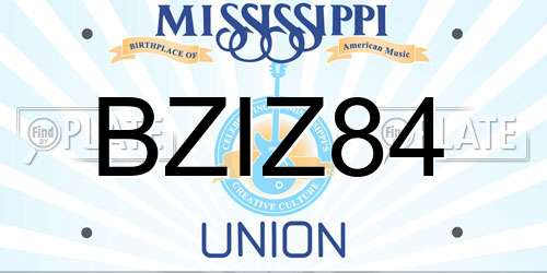 BZIZ84 Mississippi License Plate