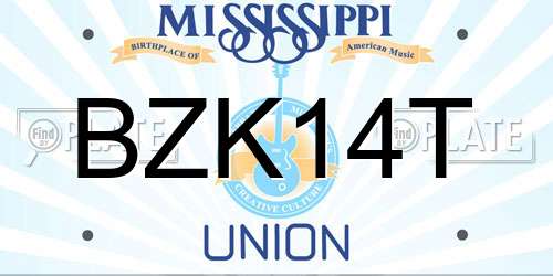 BZK14T Mississippi License Plate