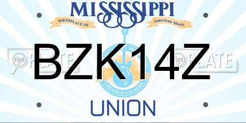 BZK14Z Mississippi License Plate
