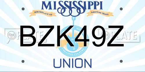 BZK49Z Mississippi License Plate