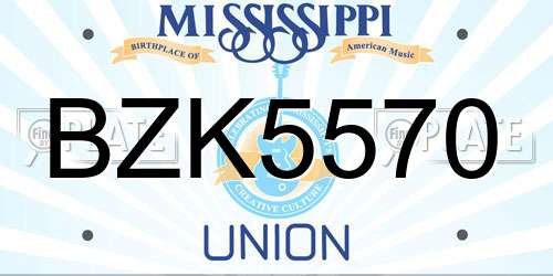 BZK5570 Mississippi License Plate