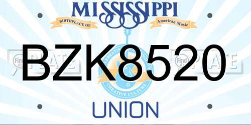 BZK8520 Mississippi License Plate