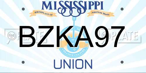 BZKA97 Mississippi License Plate